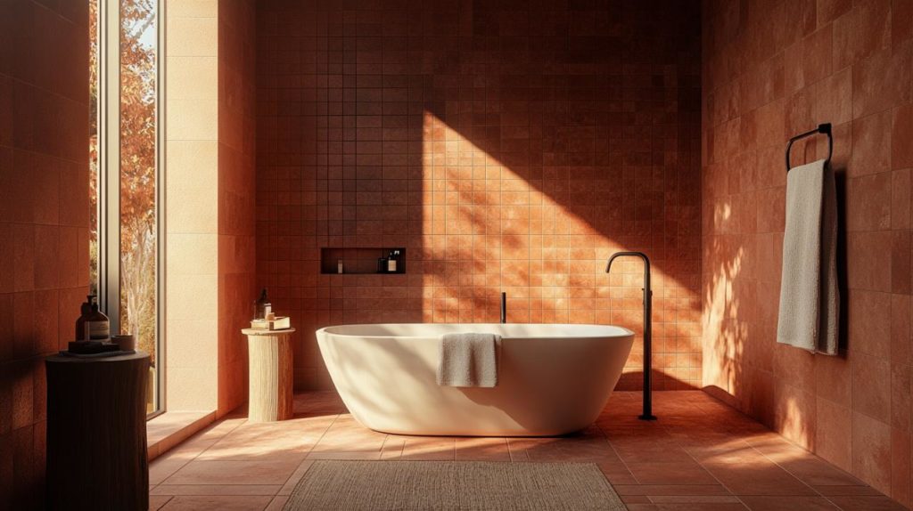 Comment intégrer le carrelage terracotta dans une salle de bain moderne et chaleureuse